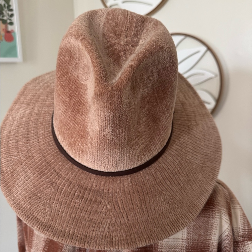 Tan and Brown Wide-Brim Fedora Hat